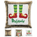 Personalized Elf Legs Christmas Magic Sequin Pillow Pillow GLAM Gold 