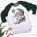 Vintage Santa Raglan T-Shirts CustomCat White/Forest X-Small 