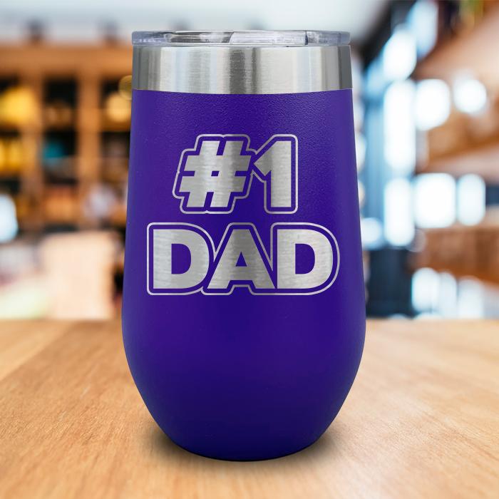 #1 Dad Engraved Wine Tumbler