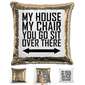 You Go Sit Over There Flip Sequin Pillow Pillow GLAM Rose Gold 