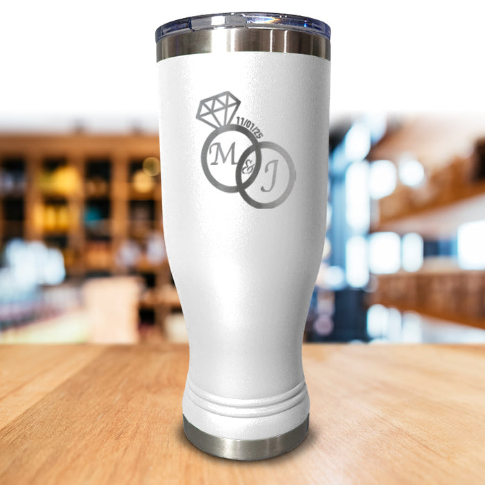 Diamond Ring Personalized Pilsner Style Tumbler