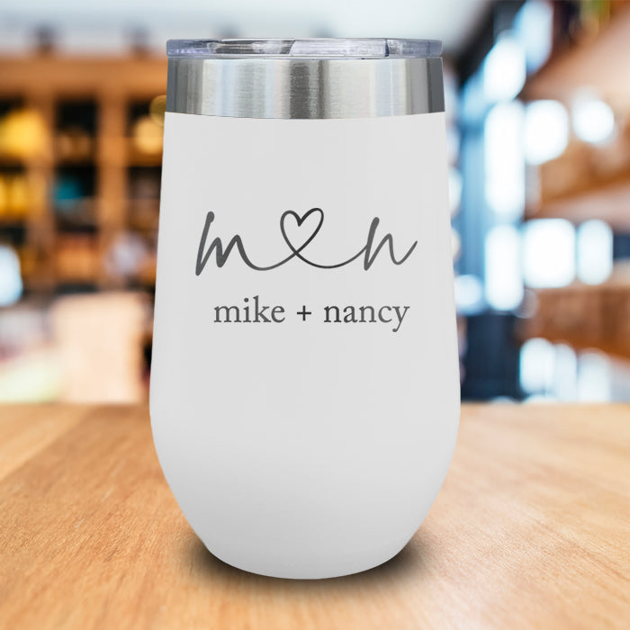 Classy Calligraphy Personalized Engraved Wine Tumbler