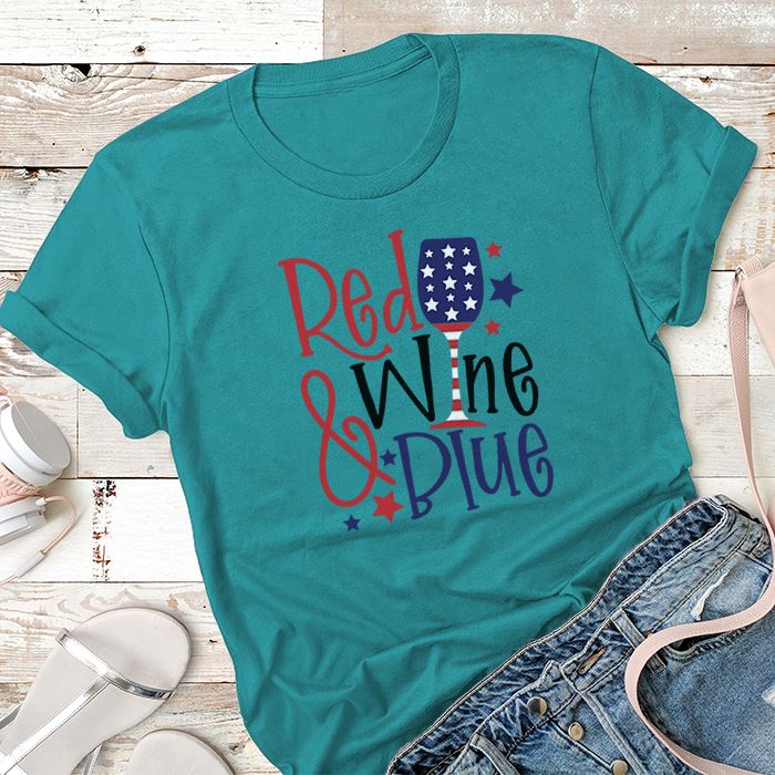 Red Wine And Blue Premium Tees