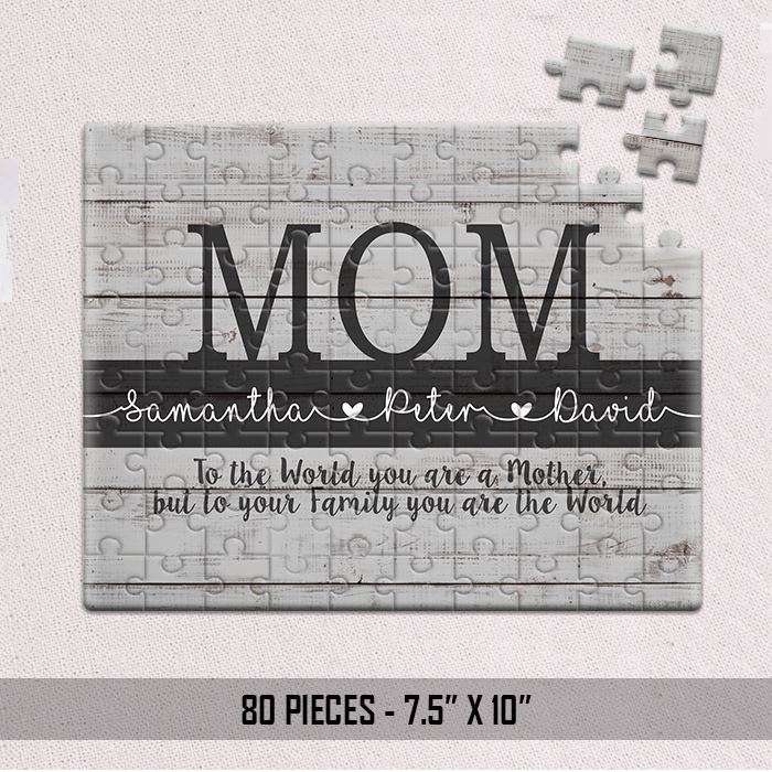 Personalized Mom You Are The World Jigsaw Puzzles