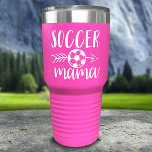 Soccer Mama Color Printed Tumblers Tumbler Nocturnal Coatings 30oz Tumbler Pink 