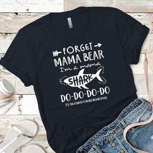 Mama Shark Premium Tees T-Shirts CustomCat Midnight Navy X-Small 