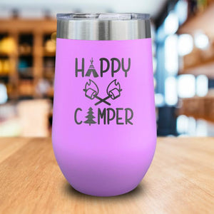 Happy Camper Marshmallow Engraved Wine Tumbler