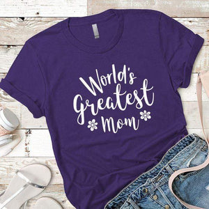 World's Greatest Mom T-Shirts CustomCat Purple Rush/ X-Small 