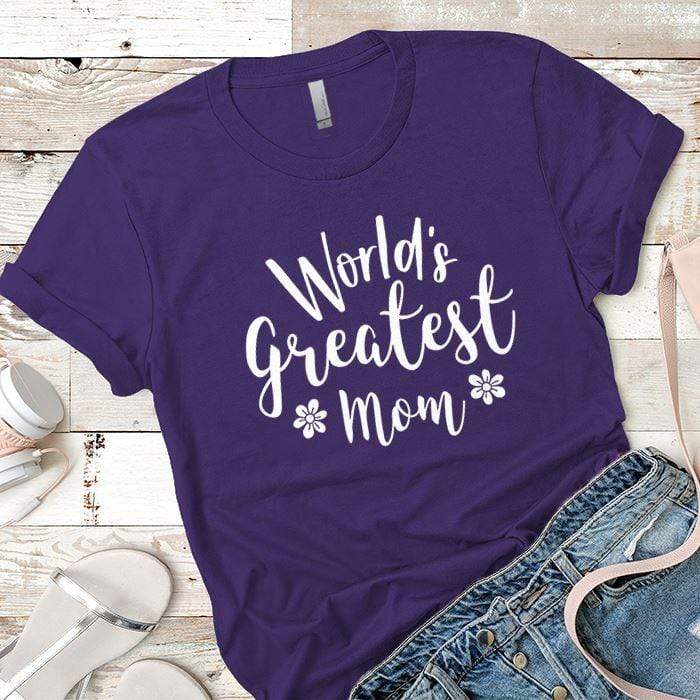 World's Greatest Mom T-Shirts CustomCat Purple Rush/ X-Small 