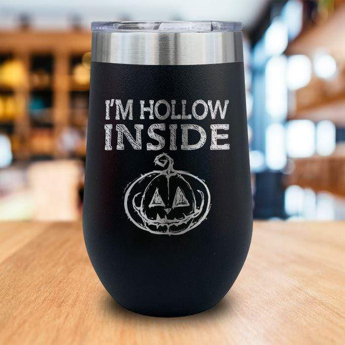 I'm Hollow Inside Engraved Wine Tumbler LemonsAreBlue 16oz Wine Tumbler Black 