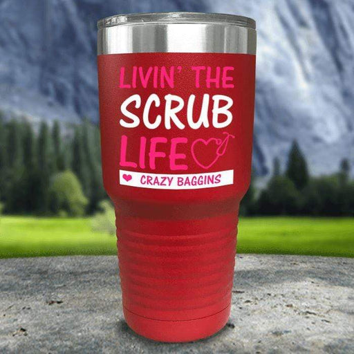 Personalized Scrub Life Color Printed Tumblers Tumbler ZLAZER 30oz Tumbler Red 