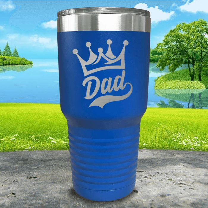 King Dad Engraved Tumbler Tumbler ZLAZER 30oz Tumbler Blue 