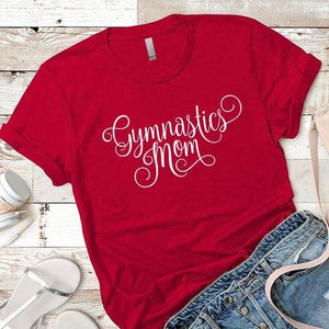Gymnastics Mom Premium Tees T-Shirts CustomCat Red X-Small 