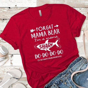 Mama Shark Premium Tees T-Shirts CustomCat Red X-Small 