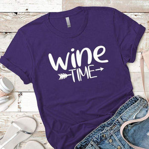 Wine Time Premium Tees T-Shirts CustomCat Purple Rush/ X-Small 