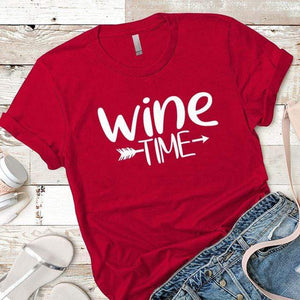 Wine Time Premium Tees T-Shirts CustomCat Red X-Small 