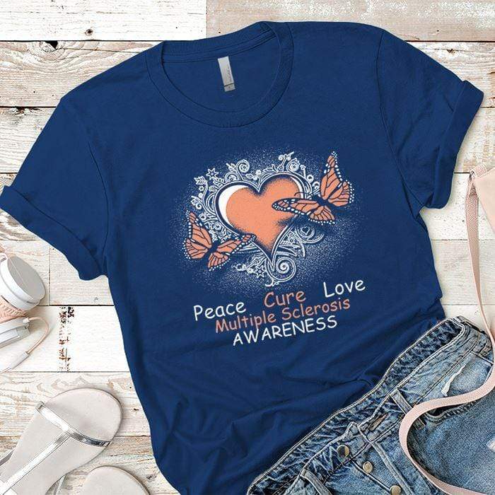 Peace Cure Love MS Premium Tees T-Shirts CustomCat Royal X-Small 