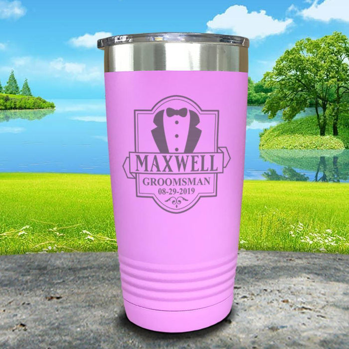 Best Man / Groomsman (CUSTOM) Engraved Tumbler Tumbler ZLAZER 20oz Tumbler Lavender 