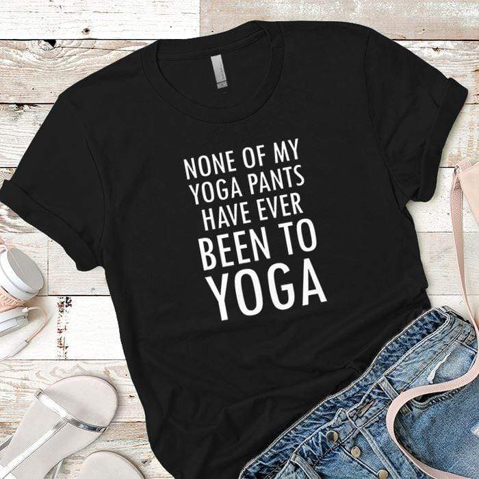 Yoga Pants Premium Tees T-Shirts CustomCat Black X-Small 
