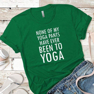 Yoga Pants Premium Tees T-Shirts CustomCat Kelly Green X-Small 