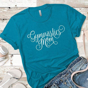 Gymnastics Mom Premium Tees T-Shirts CustomCat Turquoise X-Small 