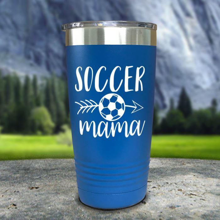 Soccer Mama Color Printed Tumblers Tumbler ZLAZER 20oz Tumbler Blue 