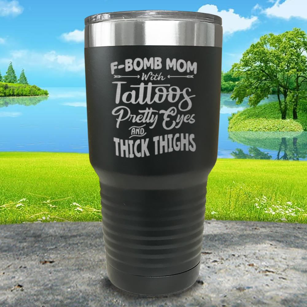 F-Bomb Mom With Tattoos Engraved Tumbler