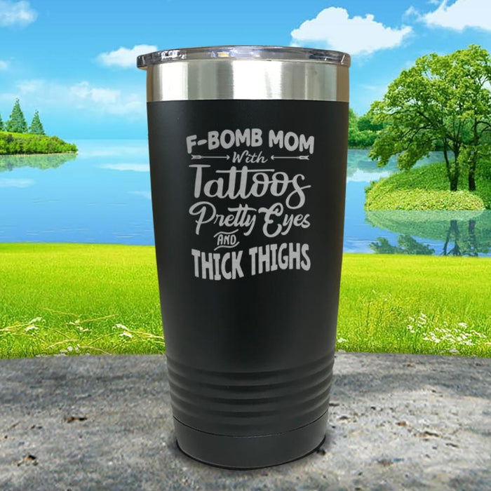 F-Bomb Mom With Tattoos Engraved Tumbler