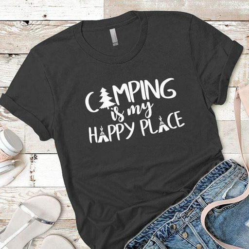 Camping Is My Happy Place 1 Premium Tees T-Shirts CustomCat Heavy Metal X-Small 