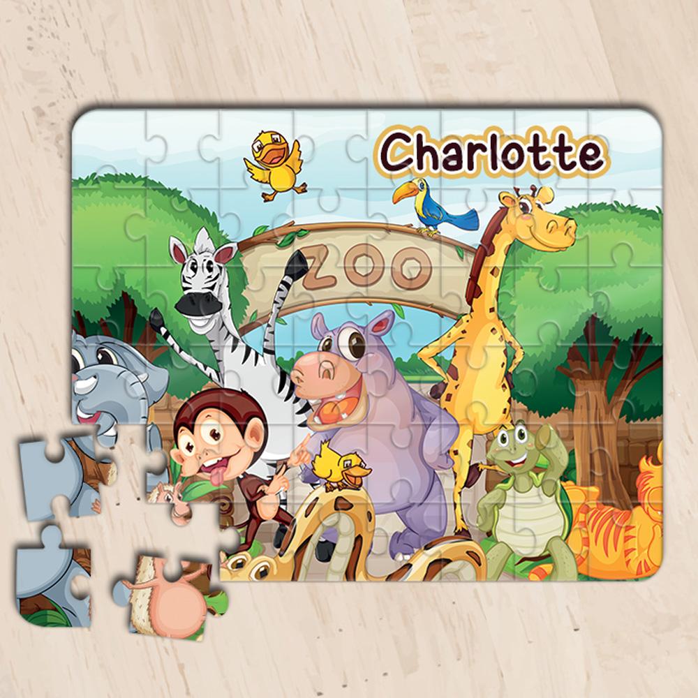 Personalized Jigsaw Puzzles - ZOO Theme with Kid's Name