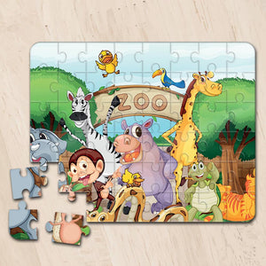 Personalized Jigsaw Puzzles - ZOO Theme with Kid's Name