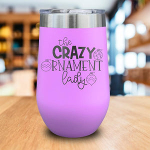 Crazy Ornament Lady Engraved Wine Tumbler