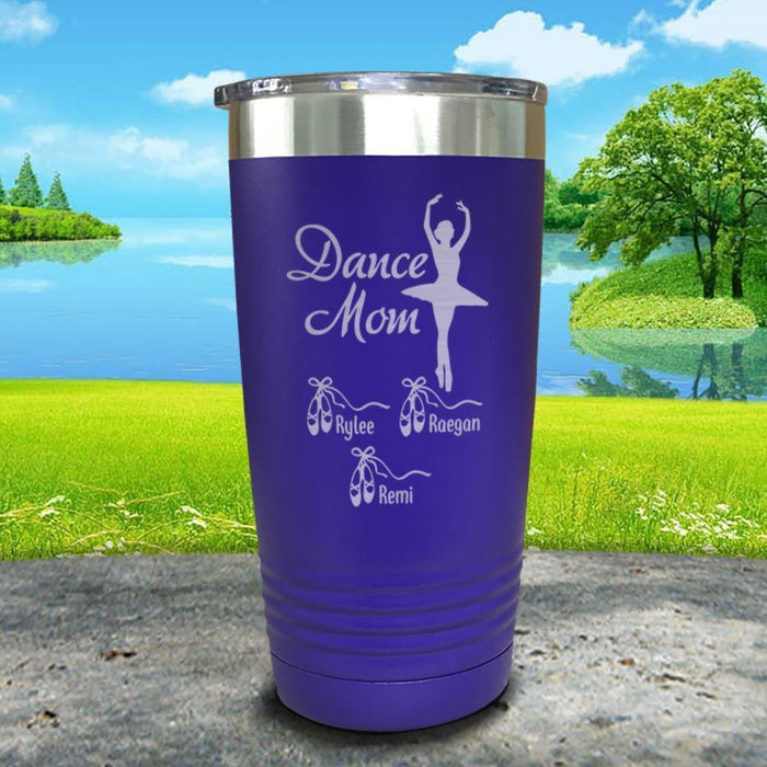 Dance Mom (CUSTOM) With Child's Name Engraved Tumbler Tumbler ZLAZER 20oz Tumbler Royal Purple 