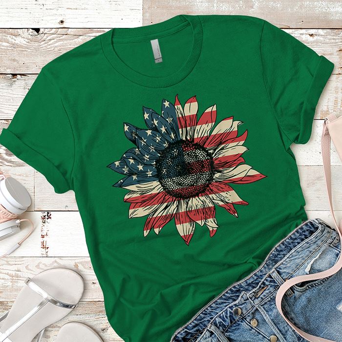 Sunflower American Flag Premium Tee