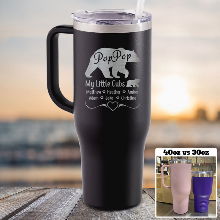 NEW 40oz Grandparents Bear (CUSTOM) Tumbler Personalized with Child's Name