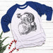 Vintage Santa Raglan T-Shirts CustomCat White/Royal X-Small 