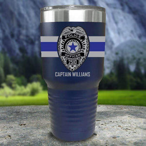 Personalized Police FULL Wrap Color Printed Tumblers Tumbler Nocturnal Coatings 30oz Tumbler Navy 