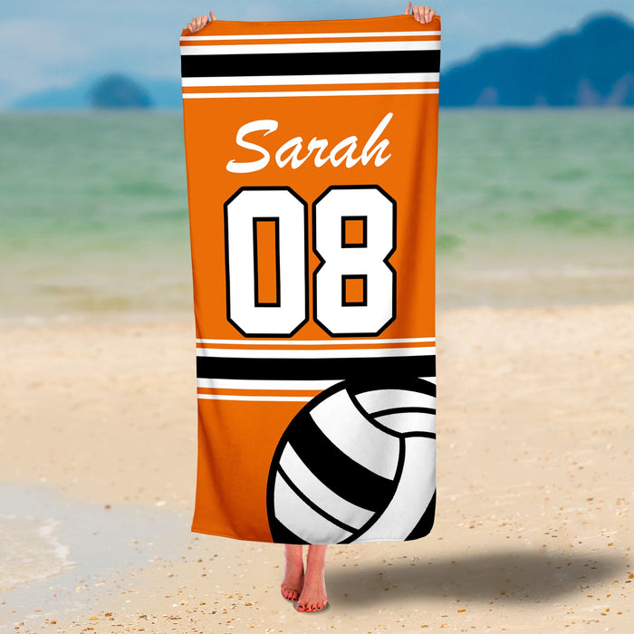 Personalized Volleyball Multicolored Premium Beach/Pool Towel