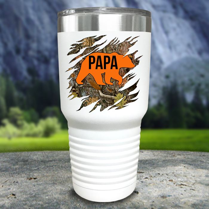 Papa And Mama Bear Camo Ripped Color Printed Tumblers