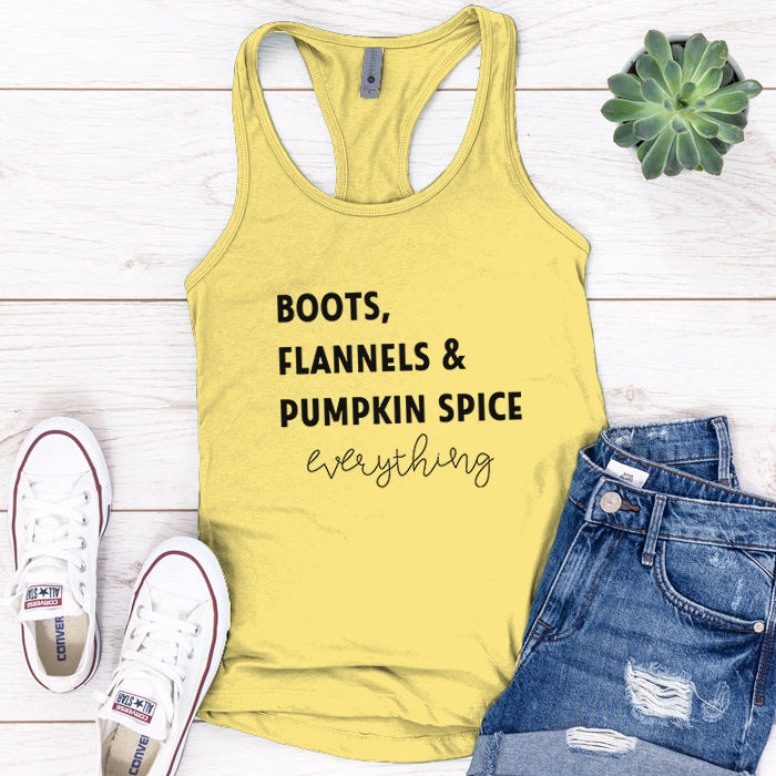 Boots Flannels & Pumpkin Spice Premium Tank Top