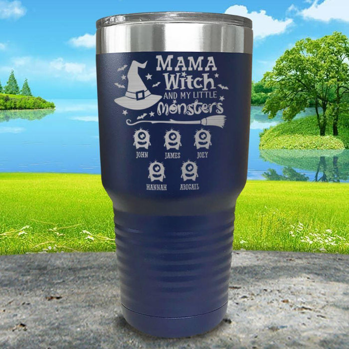 Mama Witch (CUSTOM) With Child's Name Engraved Tumbler Tumbler ZLAZER 30oz Tumbler Navy 