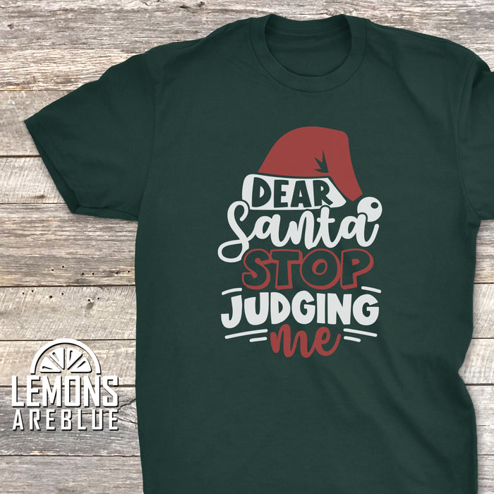 Dear Santa Stop Judging Me Premium Tee