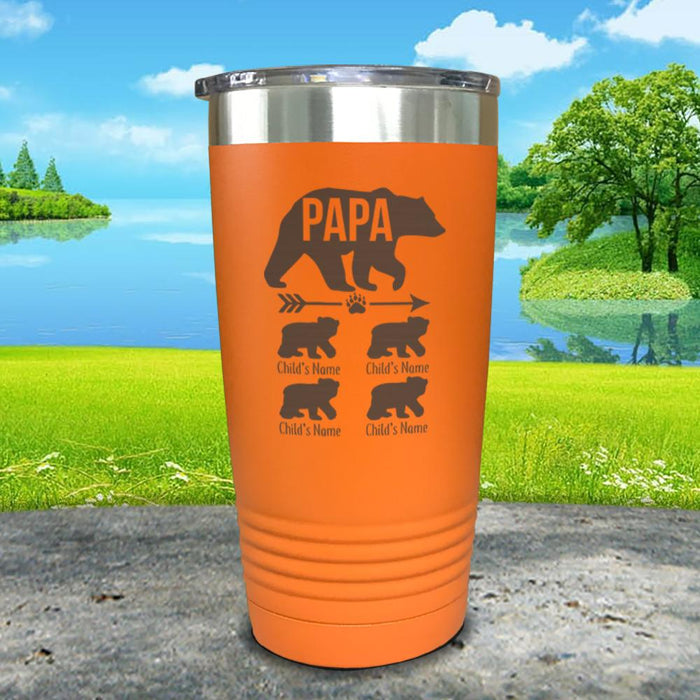 Papa Bear (CUSTOM) With Child's Name Engraved Tumblers