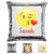 Kissy Face Emoji Personalized Magic Sequin Pillow Pillow GLAM Silver 