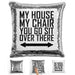 You Go Sit Over There Flip Sequin Pillow Pillow GLAM Silver 