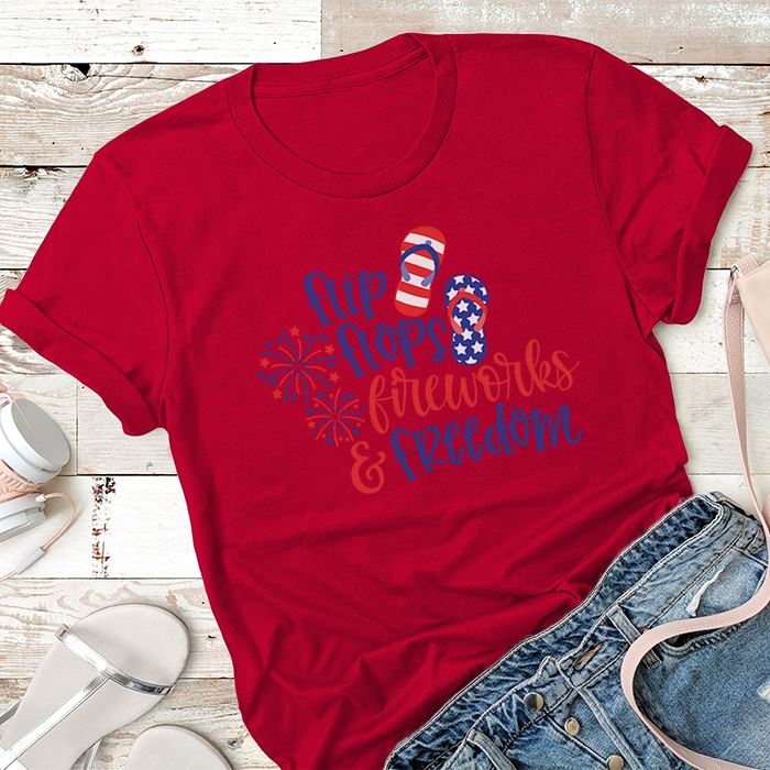 Flip Flops Freedom And Fireworks Premium Tees