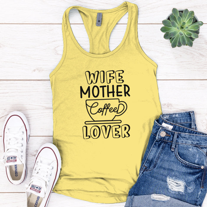 Wife Mother Coffee Lover Premium Tank Top