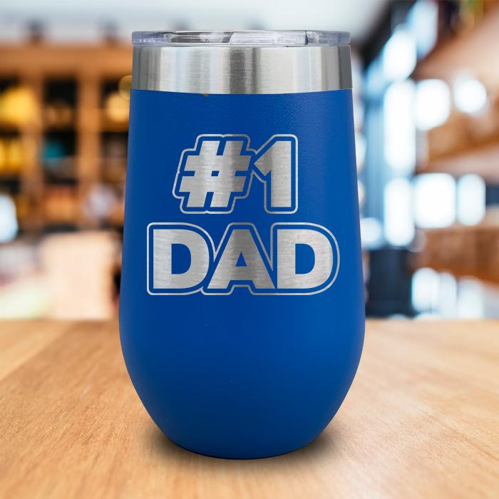 #1 Dad Engraved Wine Tumbler