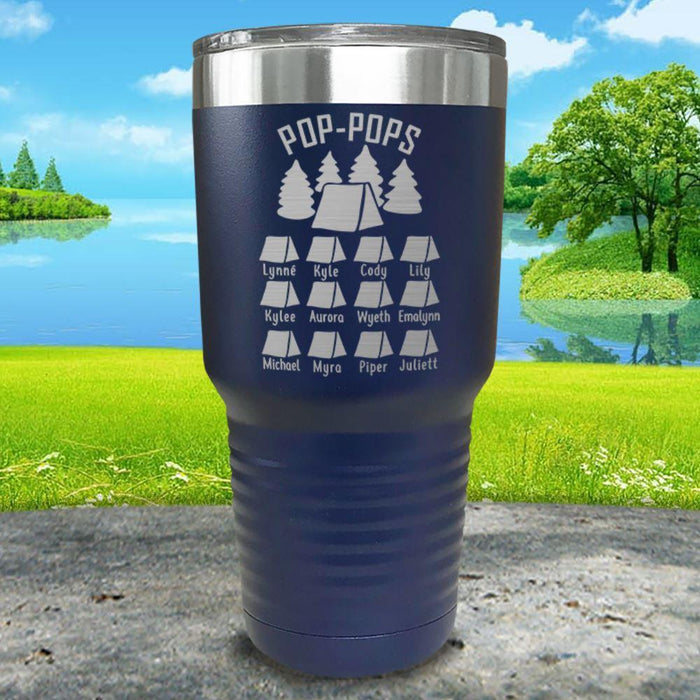 Camping (CUSTOM) Engraved Tumbler Tumbler ZLAZER 30oz Tumbler Navy 