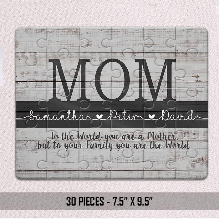 Personalized Mom You Are The World Jigsaw Puzzles